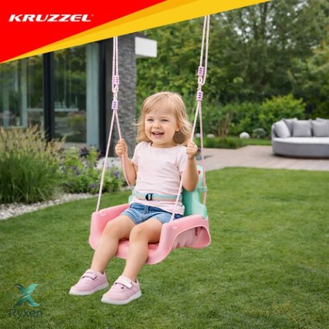 Huśtawka dla dzieci 3w1 pastelowa Kruzzel KRUZZEL