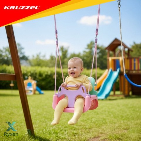 Huśtawka dla dzieci 3w1 pastelowa Kruzzel KRUZZEL