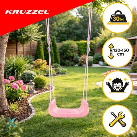 Huśtawka dla dzieci 3w1 pastelowa Kruzzel KRUZZEL