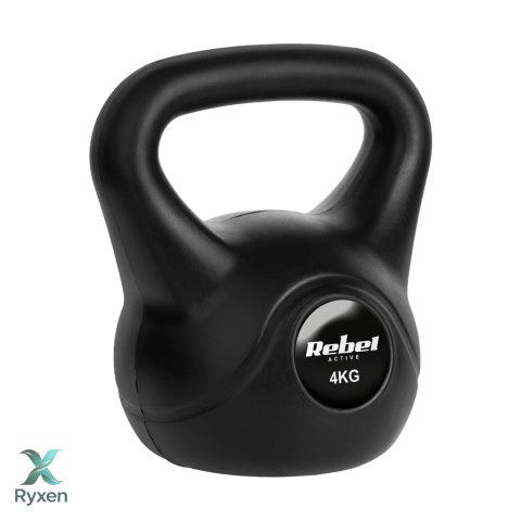 Kettlebell bitumiczny 4 kg REBEL ACTIVE Rebel