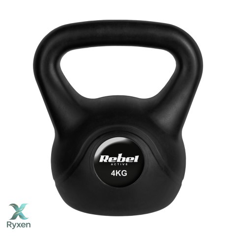 Kettlebell bitumiczny 4 kg REBEL ACTIVE Rebel
