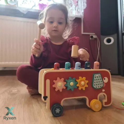 Słoń drewniany- wbijak Kruzzel 20349 KRUZZEL