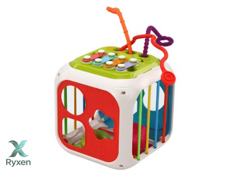Kostka Edukacyjna Dla Niemowląt Sorter Klocki Cymbałki 7w1 LEAN TOYS