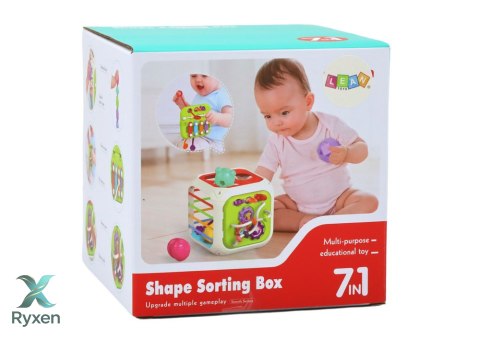Kostka Edukacyjna Dla Niemowląt Sorter Klocki Cymbałki 7w1 LEAN TOYS