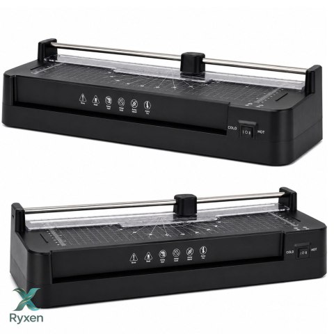 Laminator Ze Zgrzewarką i Gilotyną 3W1 Do Dokumentów Zdjęć A3 Czarny LEAN