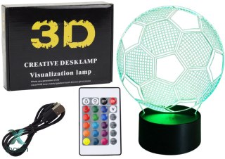 Lampka Bezprzewodowa Statuetka Piłka 3D LED Pilot LEAN TOYS