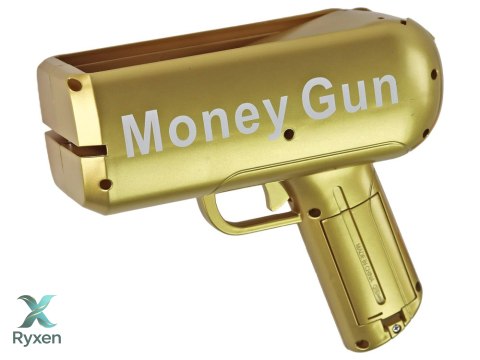 Pistolet Na Pieniądze Strzelający Złoty Wyrzutnia Money Gun Banknoty LEAN TOYS