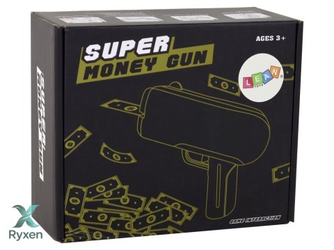 Pistolet Na Pieniądze Strzelający Złoty Wyrzutnia Money Gun Banknoty LEAN TOYS