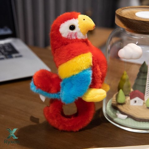 Pluszowa Maskotka Papuga Opaska Bransoletka Na Rękę Czerwona LEAN TOYS