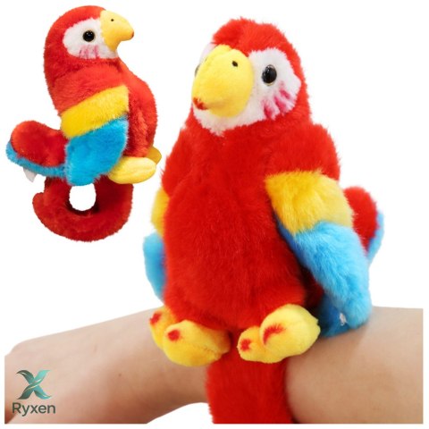 Pluszowa Maskotka Papuga Opaska Bransoletka Na Rękę Czerwona LEAN TOYS
