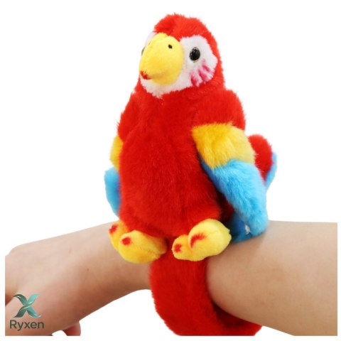 Pluszowa Maskotka Papuga Opaska Bransoletka Na Rękę Czerwona LEAN TOYS