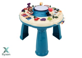 Stolik Panel Edukacyjny Interaktywny Pianinko Bębenek Niebieski LEAN TOYS