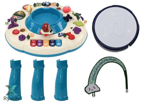 Stolik Panel Edukacyjny Interaktywny Pianinko Bębenek Niebieski LEAN TOYS