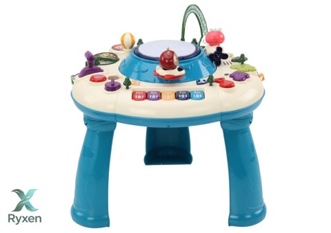 Stolik Panel Edukacyjny Interaktywny Pianinko Bębenek Niebieski LEAN TOYS