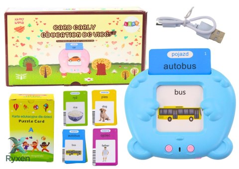 Tablet Do Kart Edukacja Nauka Języka Polski Angielski 224 Słowa Niebieski LEAN TOYS