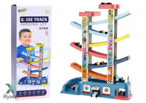 Tor Zjeżdżalnia Dla Kolorowych Autek 6 Samochodzików LEAN TOYS