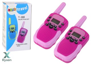 Walkie Talkie Krótkofalówki Różowe Zasięg 3km Dla Dzieci LEAN TOYS