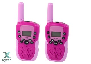 Walkie Talkie Krótkofalówki Różowe Zasięg 3km Dla Dzieci LEAN TOYS