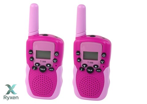 Walkie Talkie Krótkofalówki Różowe Zasięg 3km Dla Dzieci LEAN TOYS