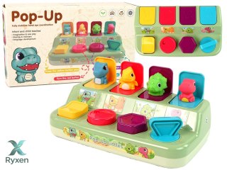 Zabawka Zręcznościowa Pop-up dla Malucha Zwierzątka Dinozaury LEAN TOYS