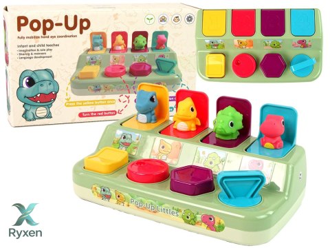 Zabawka Zręcznościowa Pop-up dla Malucha Zwierzątka Dinozaury LEAN TOYS
