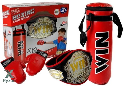 Zestaw Bokserski Worek Rękawice Pas Zwycięzcy Bokser LEAN TOYS
