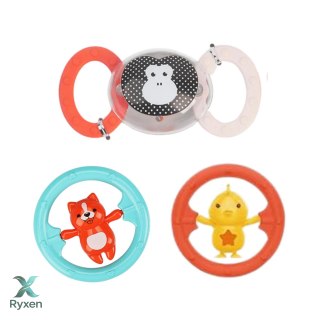 Zestaw Gryzaków Grzechotek Dla Niemowlaka Zwierzątka 6 ele. LEAN TOYS