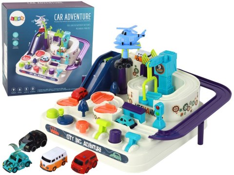 Zestaw Interaktywny Tor Przeszkód Dla Samochodzików Kolorowy LEAN TOYS