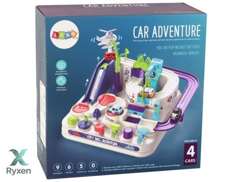 Zestaw Interaktywny Tor Przeszkód Dla Samochodzików Kolorowy LEAN TOYS
