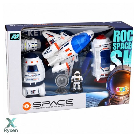 Zestaw Kosmiczny Statek Satelita Kapsuła Antena Komunikacyjna Astronauta LEAN TOYS