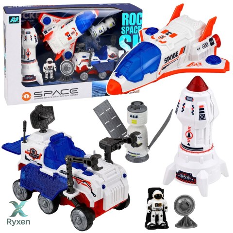 Zestaw Kosmiczny Wahadłowiec Rakieta Pojazd Badawczy Kosmonauta Satelita LEAN TOYS