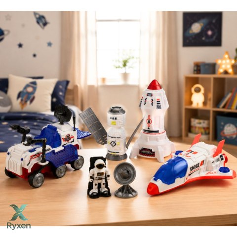 Zestaw Kosmiczny Wahadłowiec Rakieta Pojazd Badawczy Kosmonauta Satelita LEAN TOYS