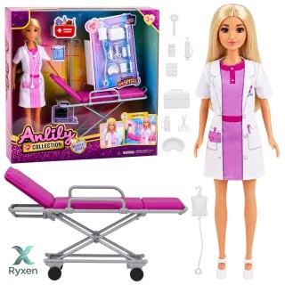Lalka Anlily Lekarka Doktor Nosze Akcesoria Medyczne Szpital Zestaw LEAN TOYS
