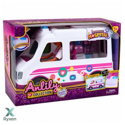 Lalka Anlily Lekarka w Ambulansie Akcesoria Medyczne Światła Dźwięk Zestaw LEAN TOYS