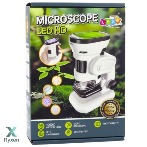 Mikroskop Edukacyjny Cyfrowy Z Ekranem Funkcja Zdjęć Wideo 1000X LED LEAN TOYS