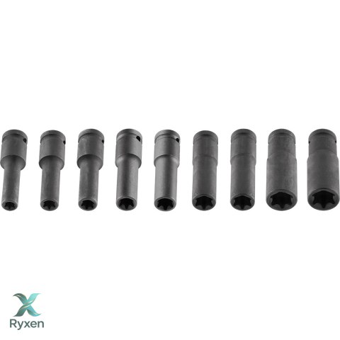 Nasadki udarowe 1/2", E10-E24, zestaw 9 szt., CrMo NEO TOOLS