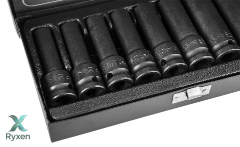 Nasadki udarowe 1/2", E10-E24, zestaw 9 szt., CrMo NEO TOOLS