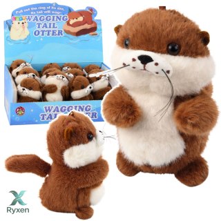 Pluszowa Wydra z Kręcącym Ogonkiem Dźwięki Piszczenia Brelok 12,5 cm LEAN TOYS