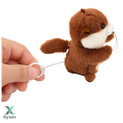 Pluszowa Wydra z Kręcącym Ogonkiem Dźwięki Piszczenia Brelok 12,5 cm LEAN TOYS