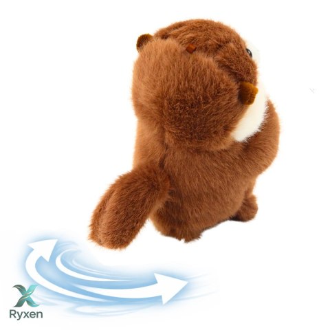 Pluszowa Wydra z Kręcącym Ogonkiem Dźwięki Piszczenia Brelok 12,5 cm LEAN TOYS