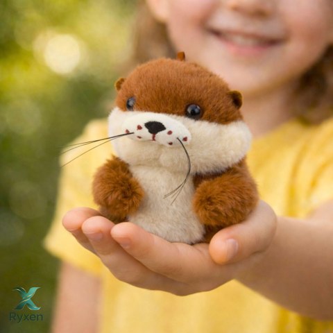Pluszowa Wydra z Kręcącym Ogonkiem Dźwięki Piszczenia Brelok 12,5 cm LEAN TOYS
