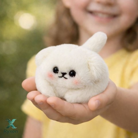 Pluszowy Biały Piesek z Kręcącym Ogonkiem Dźwięki Piszczenia Brelok 9 cm LEAN TOYS