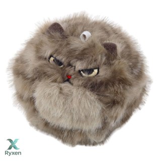 Pluszowy Brązowy Kotek z Kręcącym Ogonkiem Dźwięki Piszczenia Brelok 9 cm LEAN TOYS