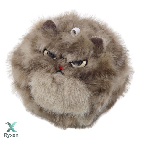 Pluszowy Brązowy Kotek z Kręcącym Ogonkiem Dźwięki Piszczenia Brelok 9 cm LEAN TOYS