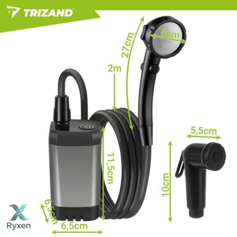 Prysznic turystyczny na akumulator 6000mAh Trizand TRIZAND