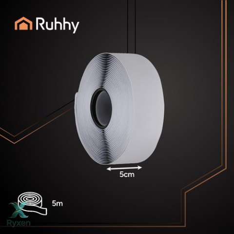 Taśma-rzep samoprzylepny 5mx5cm czarny Ruhhy 25806 RUHHY