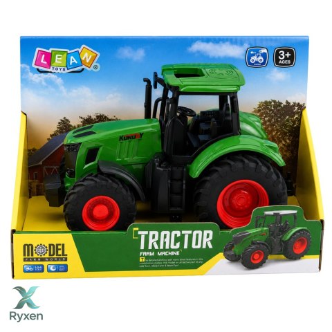 Traktor Rolniczy Farmerski Gospodarski Gumowe Koła Zielony 1:24 LEAN TOYS