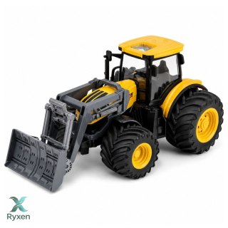Traktor Rolniczy Farmerski Ze Spychaczem Światła Dźwięki Żółty 1:24 LEAN TOYS