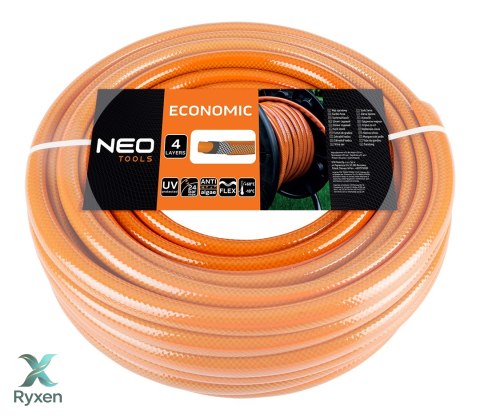 Wąż ogrodowy 1/2" x 30 m, 4-warstwowy NEO ECONOMIC NEO TOOLS