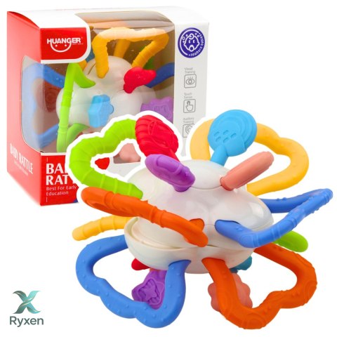 Zabawka Sensoryczna Obrotowa Dla Niemowląt Gryzak Kolorowa LEAN TOYS